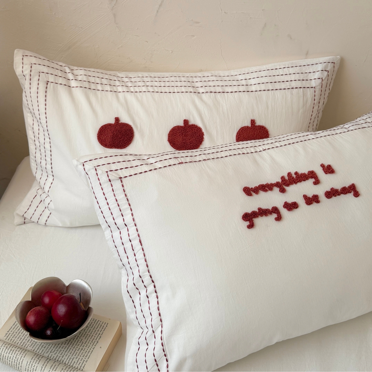 91家纺网 家纺一手货源 找家纺 （总）鹿班家居 2026新款全棉纯棉水洗棉毛巾绣四件套-平安果（标准会员-20元）