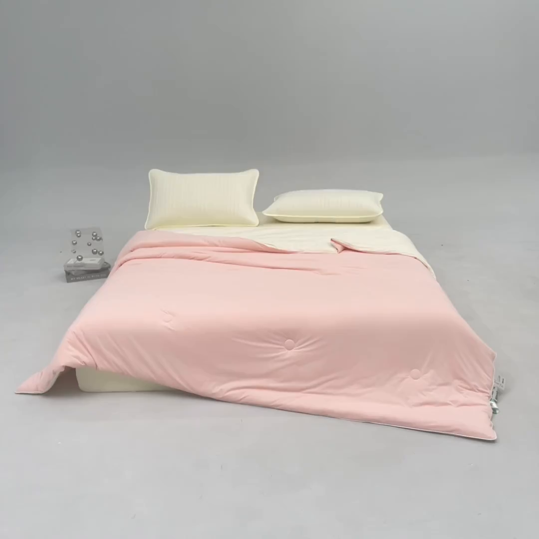 91家纺网 家纺一手货源 找家纺 吾秀家居 吾诺 2026 真凉感 真锦氨 锦氨凉感夏被四件套 锦纶凉感丝夏凉被 - 冰皮系列 冰皮粉玉