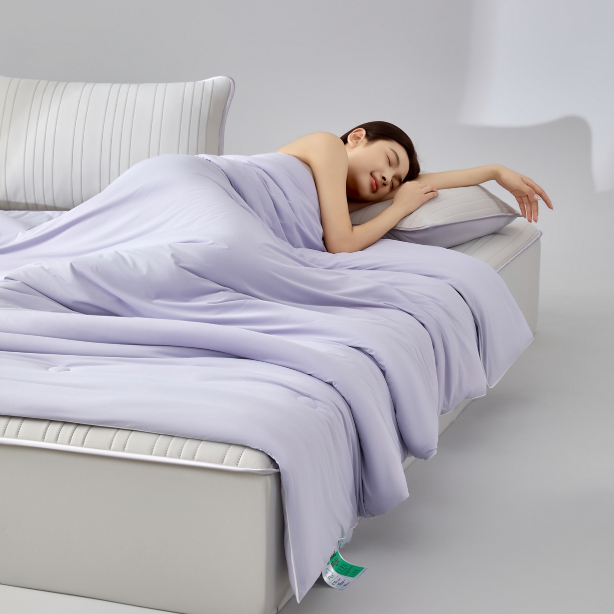 91家纺网 家纺一手货源 找家纺 吾秀家居 吾诺 2026 真凉感 真锦氨 锦氨凉感夏被四件套 锦纶凉感丝夏凉被 - 冰皮系列 冰皮浅紫