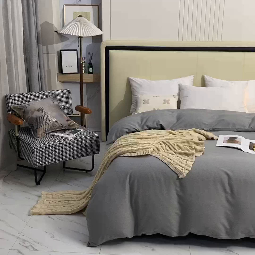 91家纺网 家纺一手货源 找家纺 磨毛世家家纺 2026新款多规格铂金磨毛纯棉加厚全棉磨毛四件套 银灰