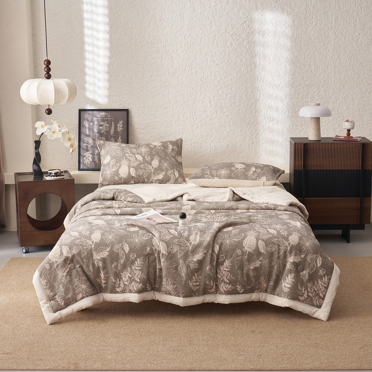 91家纺网 家纺一手货源 找家纺 （总）绒城 2026新款棉麻系列-棉麻印花棉花夏被