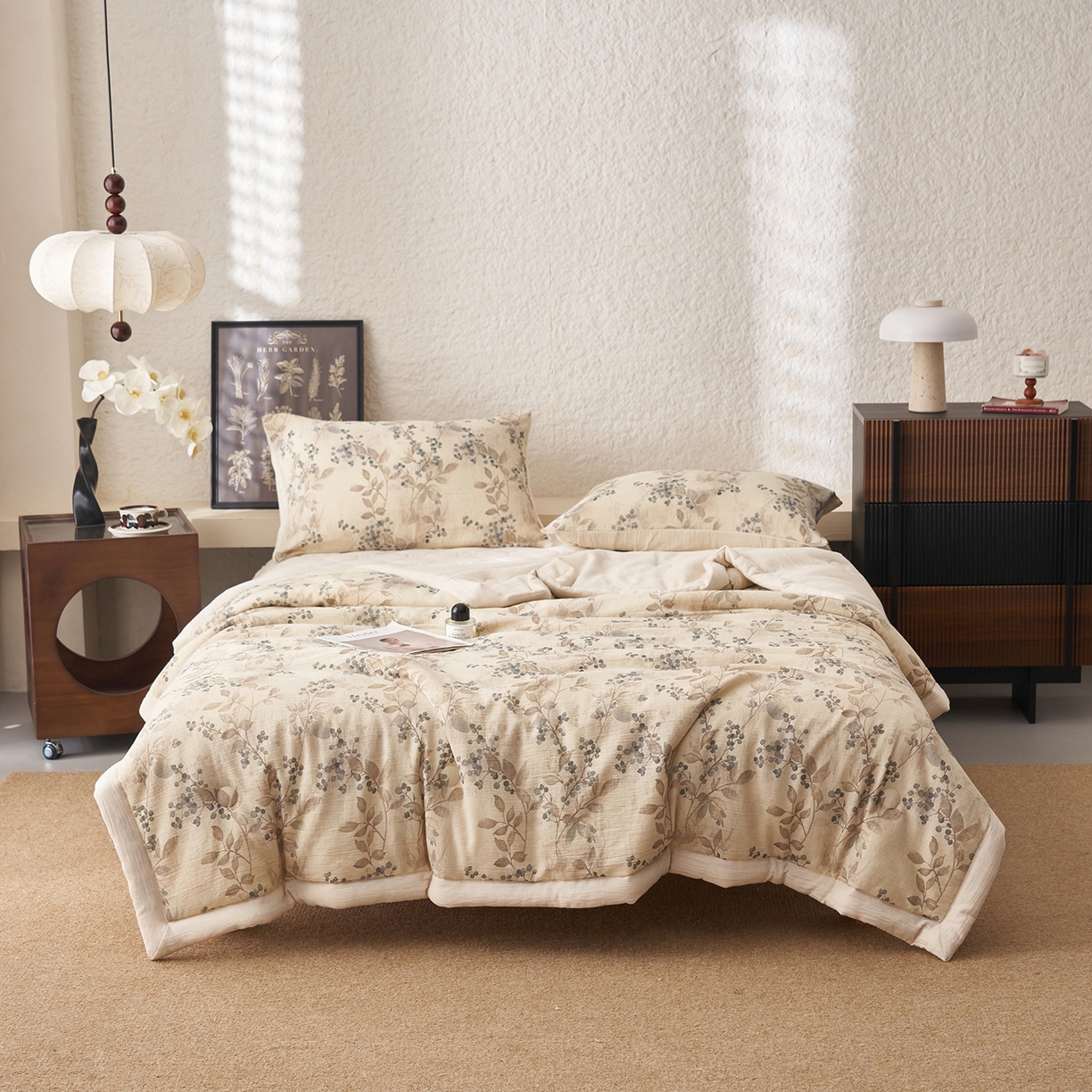 91家纺网 家纺一手货源 找家纺 （总）绒城 2026新款棉麻系列-棉麻印花棉花夏被