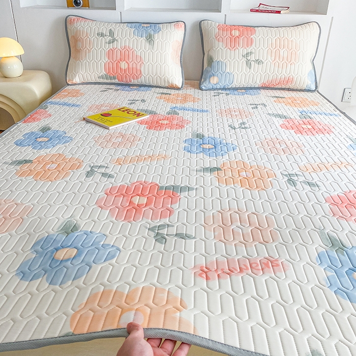 七里香 2026春夏新款凉感丝数码印花乳胶凉席 印花-绚丽花开