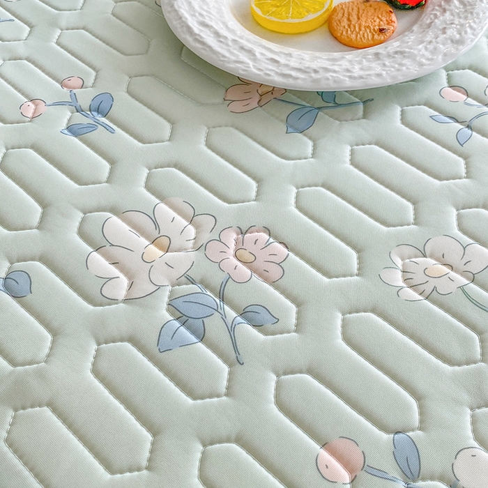 91家纺网 家纺一手货源 找家纺 七里香 2026春夏新款凉感丝数码印花乳胶凉席 印花-小花绿