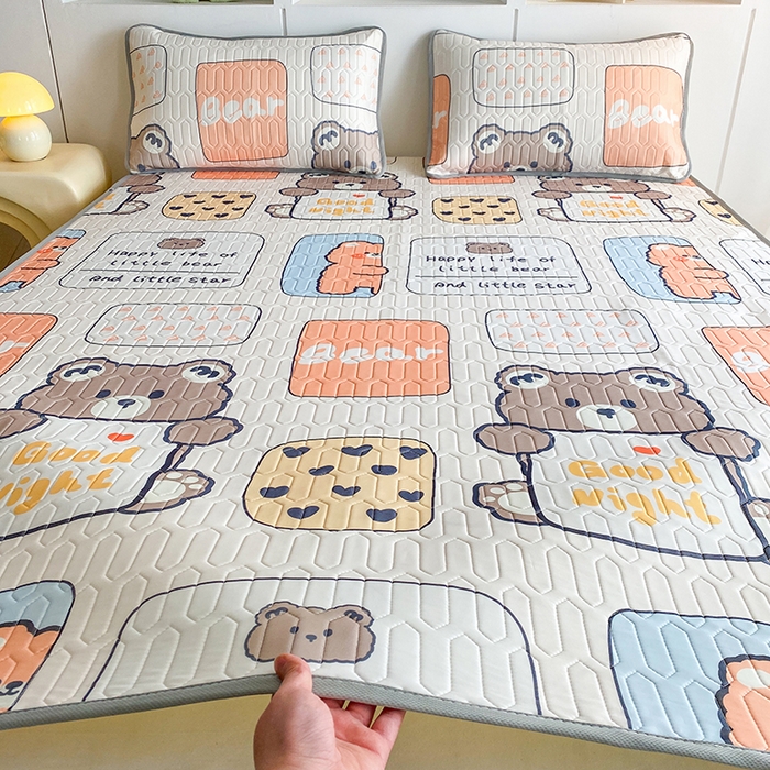 七里香 2026春夏新款凉感丝数码印花乳胶凉席 印花-饼干熊