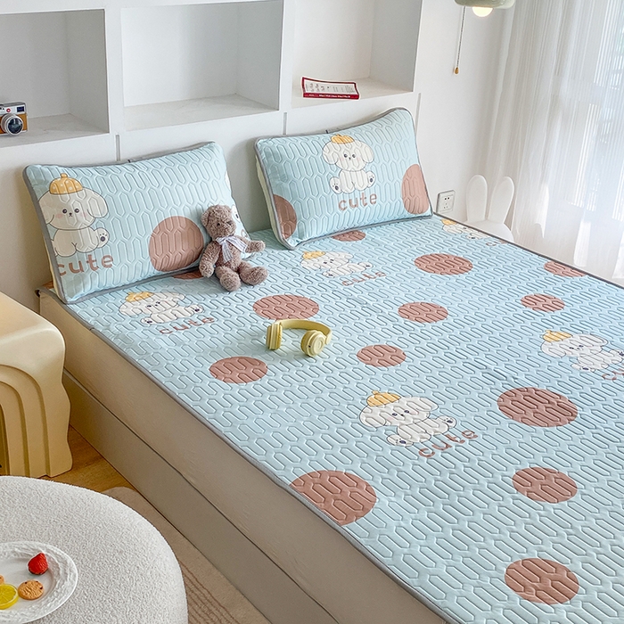 91家纺网 家纺一手货源 找家纺 七里香 2026春夏新款凉感丝数码印花乳胶凉席 印花-乖乖狗