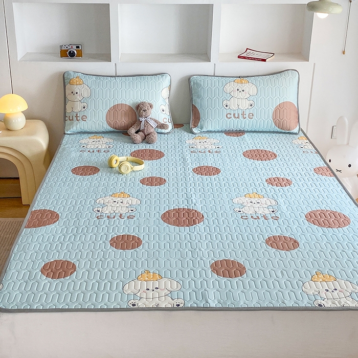 91家纺网 家纺一手货源 找家纺 七里香 2026春夏新款凉感丝数码印花乳胶凉席 印花-乖乖狗