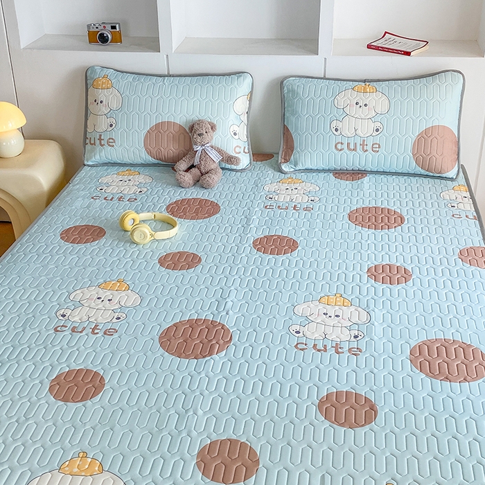 91家纺网 家纺一手货源 找家纺 七里香 2026春夏新款凉感丝数码印花乳胶凉席 印花-乖乖狗