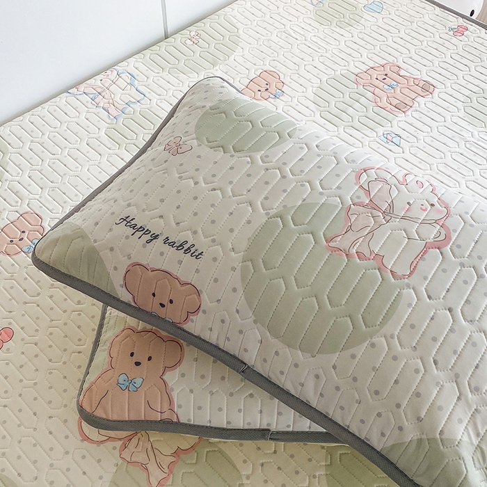 91家纺网 家纺一手货源 找家纺 七里香 2026春夏新款凉感丝数码印花乳胶凉席 印花-气球熊