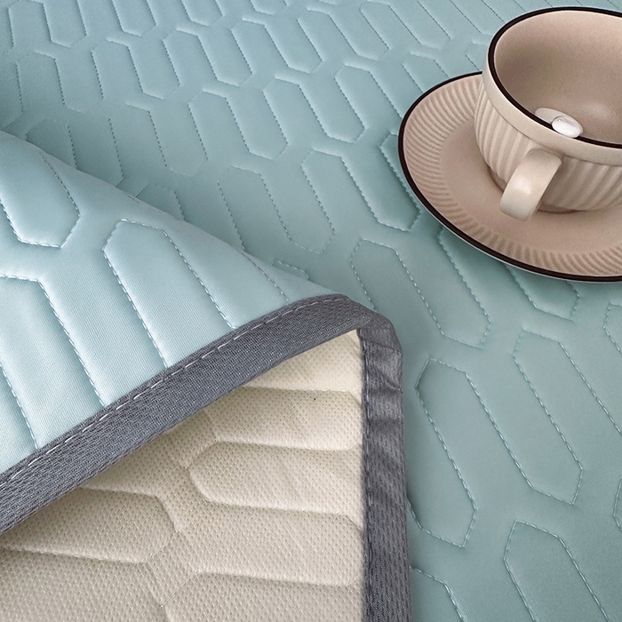 91家纺网 家纺一手货源 找家纺 七里香 2026春夏新款凉感丝数码印花乳胶凉席 纯色-水蓝