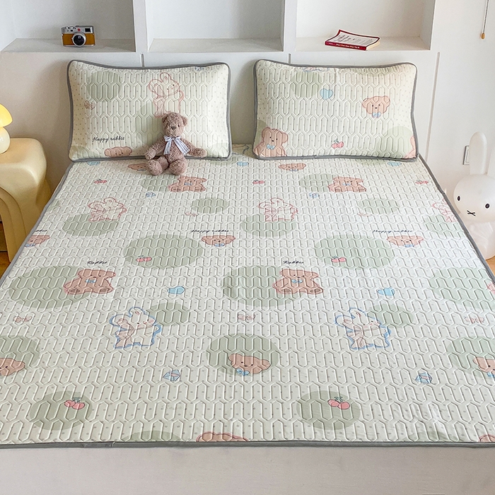 91家纺网 家纺一手货源 找家纺 七里香 2026春夏新款凉感丝数码印花乳胶凉席 印花-气球熊