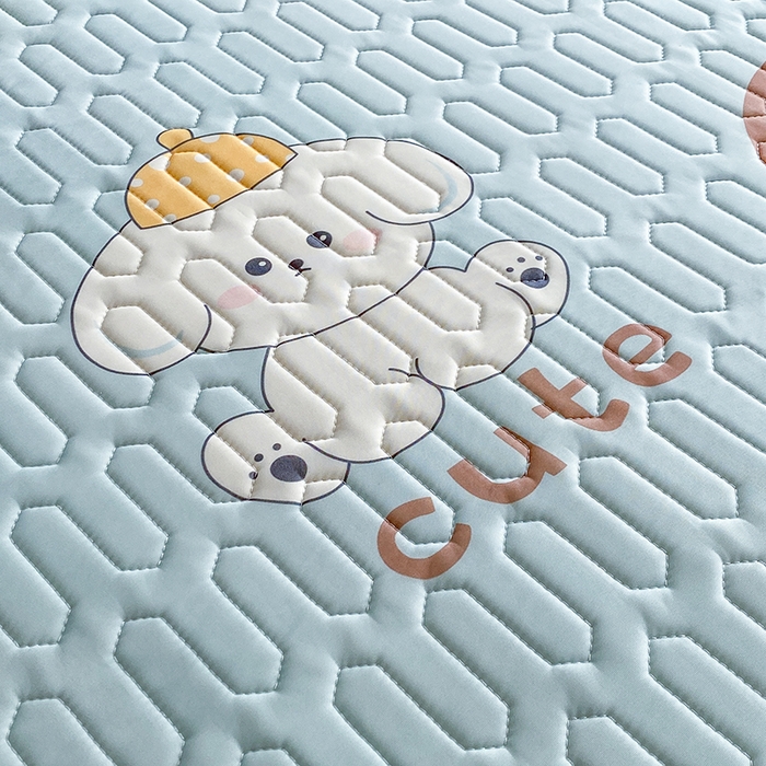 91家纺网 家纺一手货源 找家纺 七里香 2026春夏新款凉感丝数码印花乳胶凉席 印花-乖乖狗