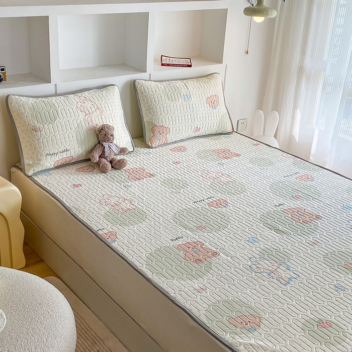 91家纺网 家纺一手货源 找家纺 七里香 2026春夏新款凉感丝数码印花乳胶凉席 印花-气球熊