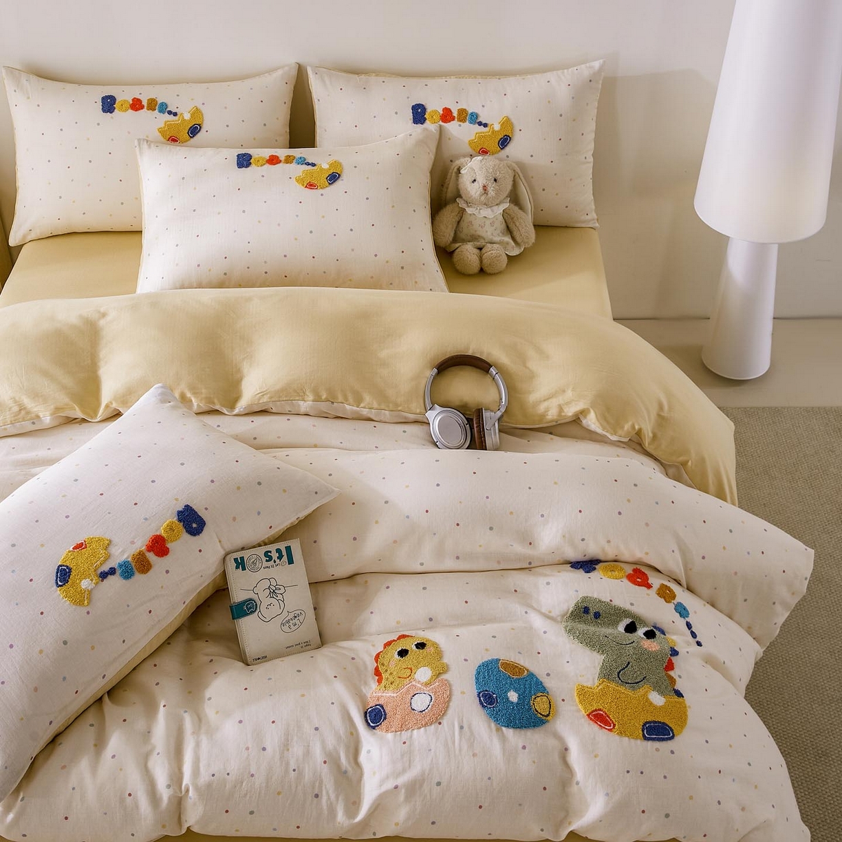 91家纺网 家纺一手货源 找家纺 宜家坊 2026新款A类全棉双层纱毛巾绣四件套 好伙伴