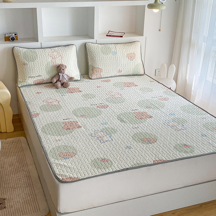 91家纺网 家纺一手货源 找家纺 七里香 2026春夏新款凉感丝数码印花乳胶凉席 印花-气球熊