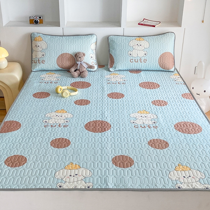 91家纺网 家纺一手货源 找家纺 七里香 2026春夏新款凉感丝数码印花乳胶凉席 印花-乖乖狗