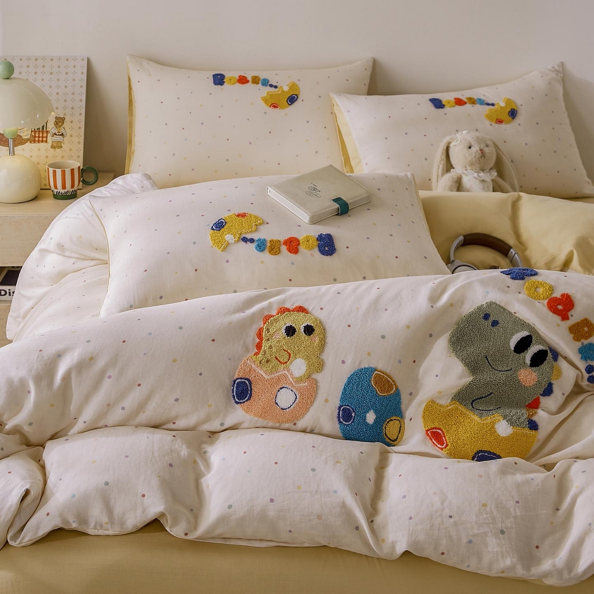 91家纺网 家纺一手货源 找家纺 宜家坊 2026新款A类全棉双层纱毛巾绣四件套 好伙伴