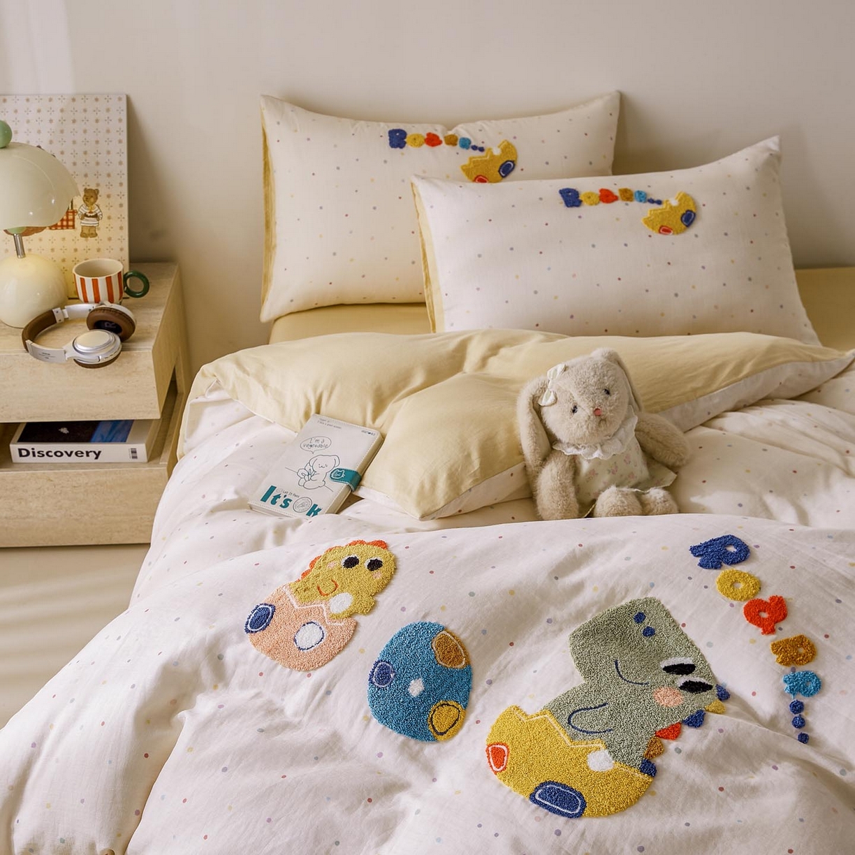 91家纺网 家纺一手货源 找家纺 宜家坊 2026新款A类全棉双层纱毛巾绣四件套 好伙伴