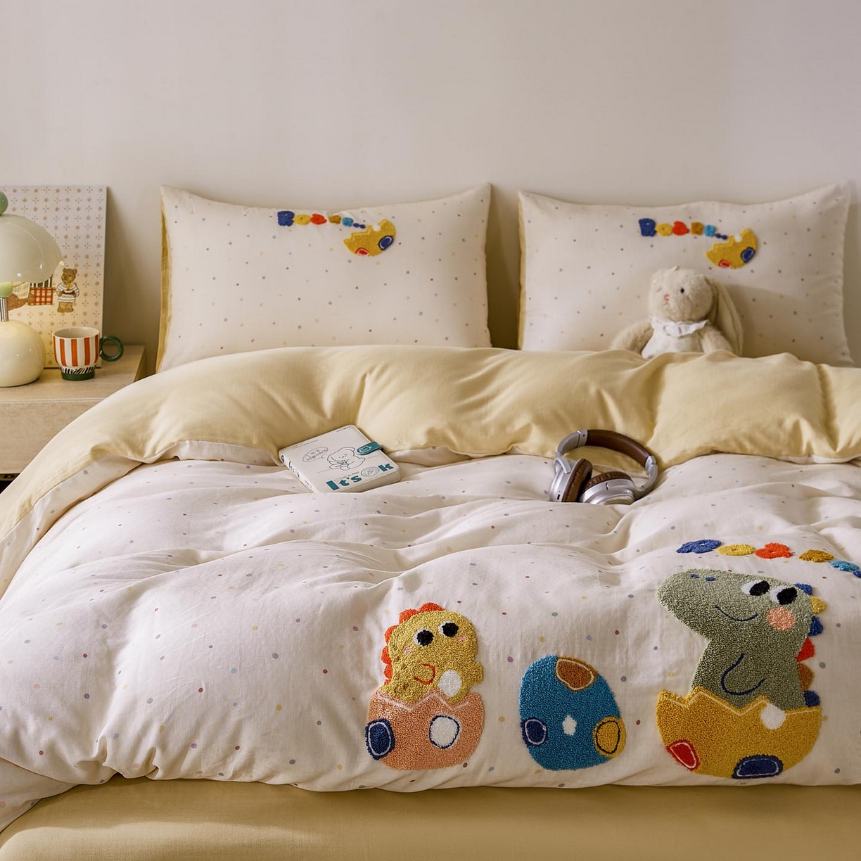 91家纺网 家纺一手货源 找家纺 宜家坊 2026新款A类全棉双层纱毛巾绣四件套 好伙伴