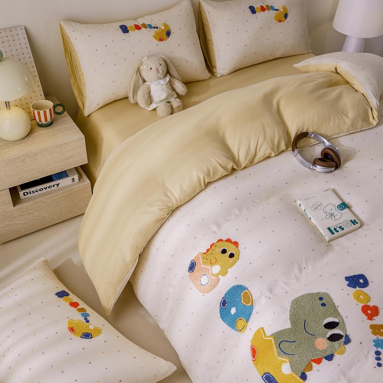 91家纺网 家纺一手货源 找家纺 宜家坊 2026新款A类全棉双层纱毛巾绣四件套 好伙伴