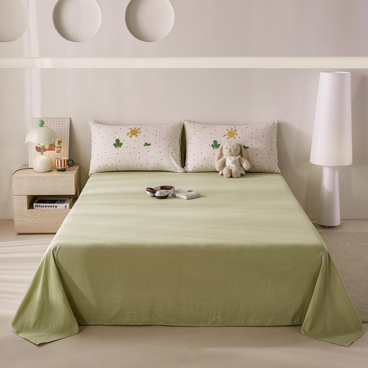 91家纺网 家纺一手货源 找家纺 宜家坊 2026新款A类全棉双层纱毛巾绣四件套 沁凉