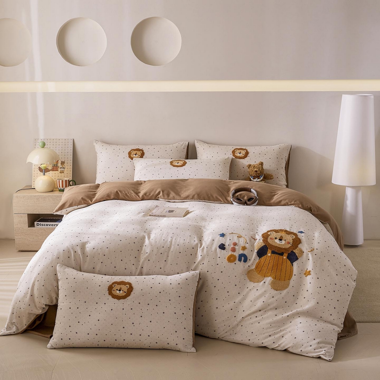 91家纺网 家纺一手货源 找家纺 宜家坊 2026新款A类全棉双层纱毛巾绣四件套 王者归来