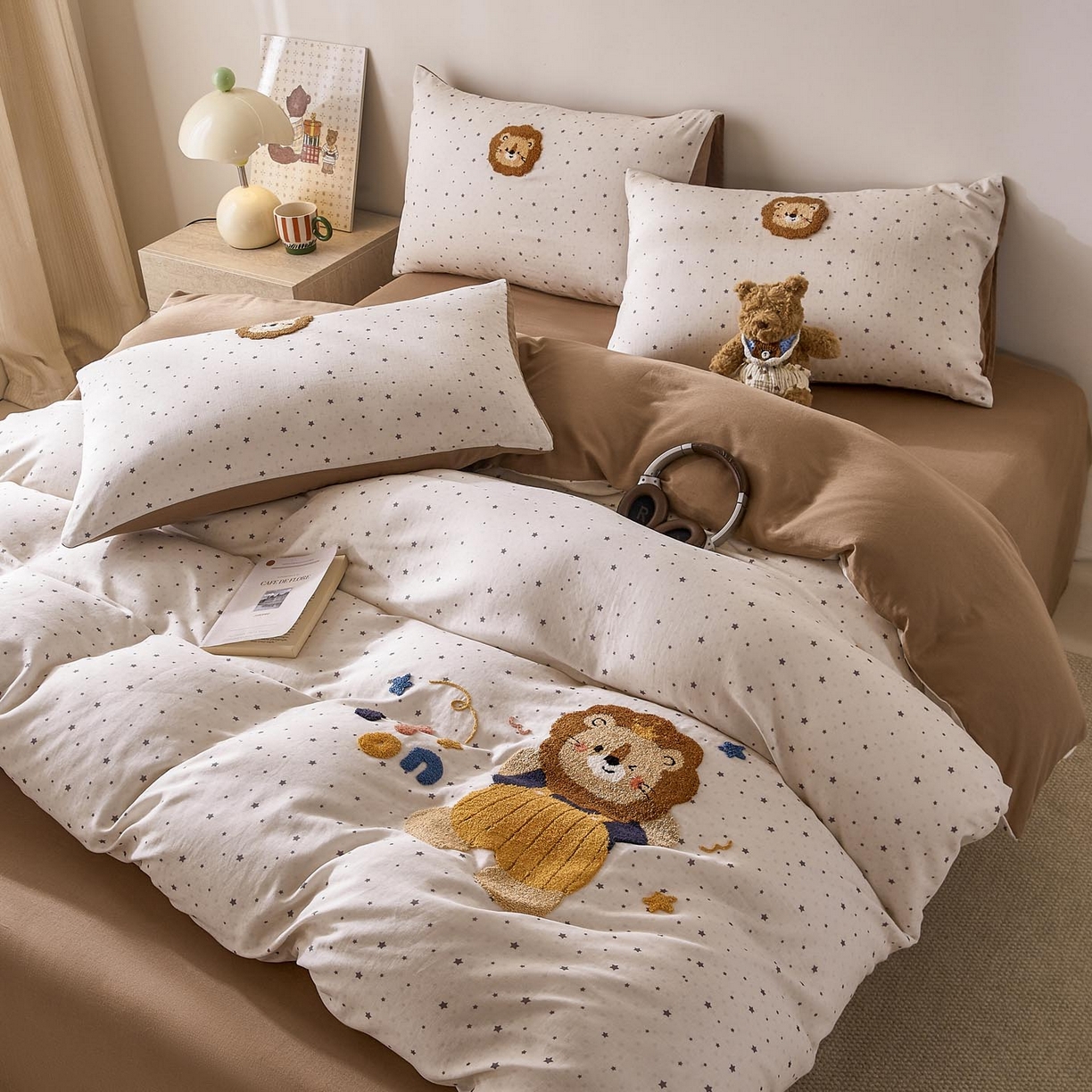 91家纺网 家纺一手货源 找家纺 宜家坊 2026新款A类全棉双层纱毛巾绣四件套 王者归来