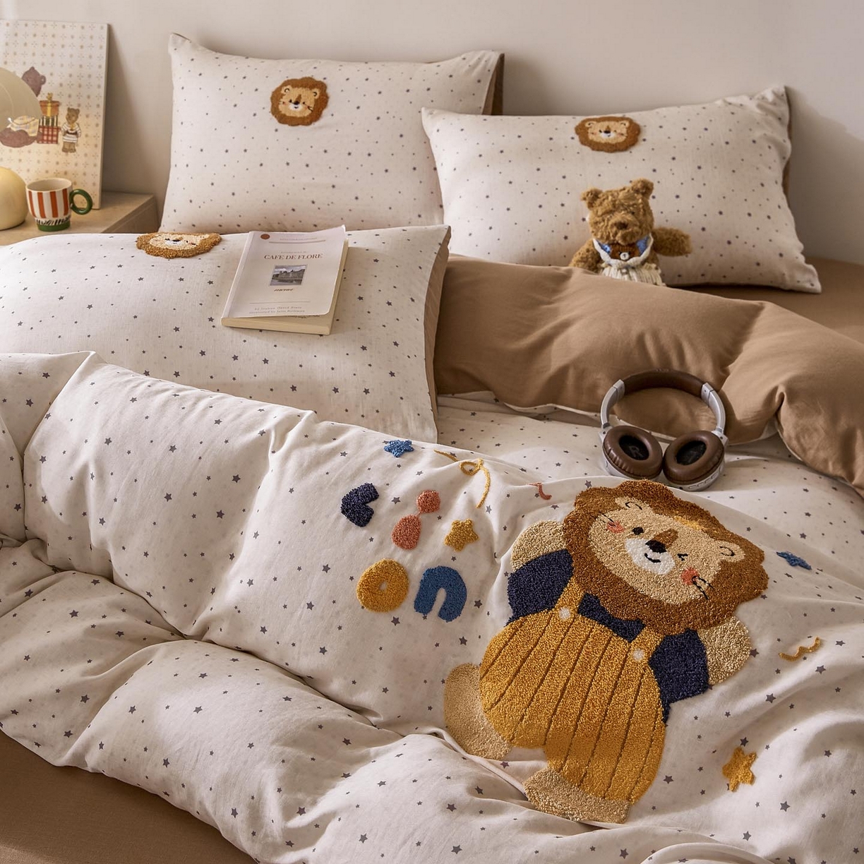 91家纺网 家纺一手货源 找家纺 宜家坊 2026新款A类全棉双层纱毛巾绣四件套 王者归来