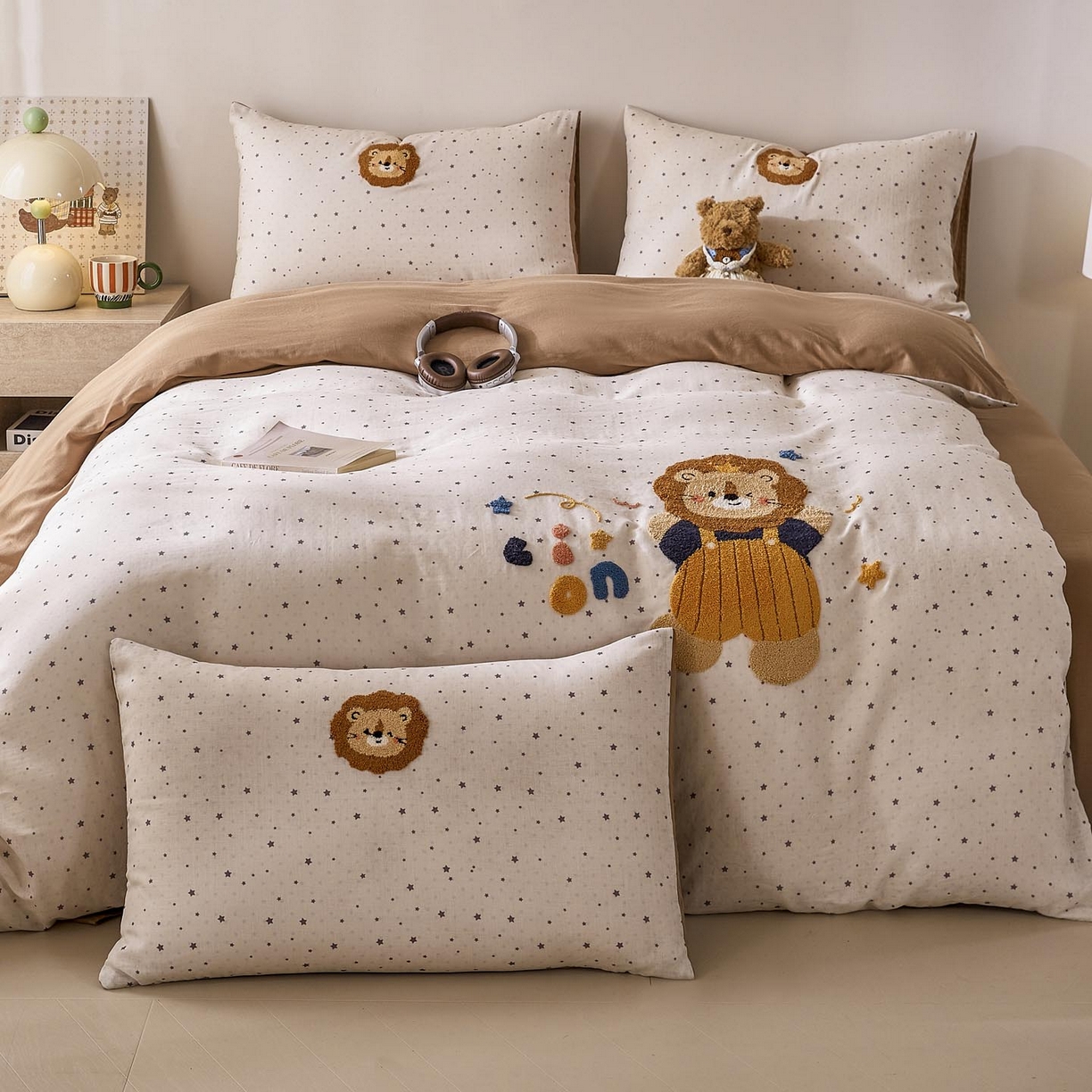 91家纺网 家纺一手货源 找家纺 宜家坊 2026新款A类全棉双层纱毛巾绣四件套 王者归来