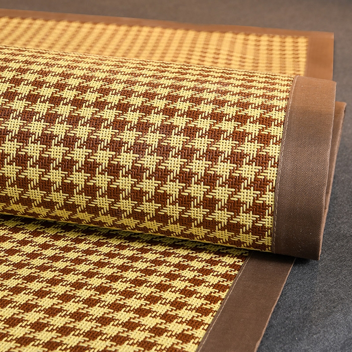 91家纺网 家纺一手货源 找家纺 苏迪网销供货 2026年新款凉席全包双面藤席反面冰丝席 千鸟格-棕