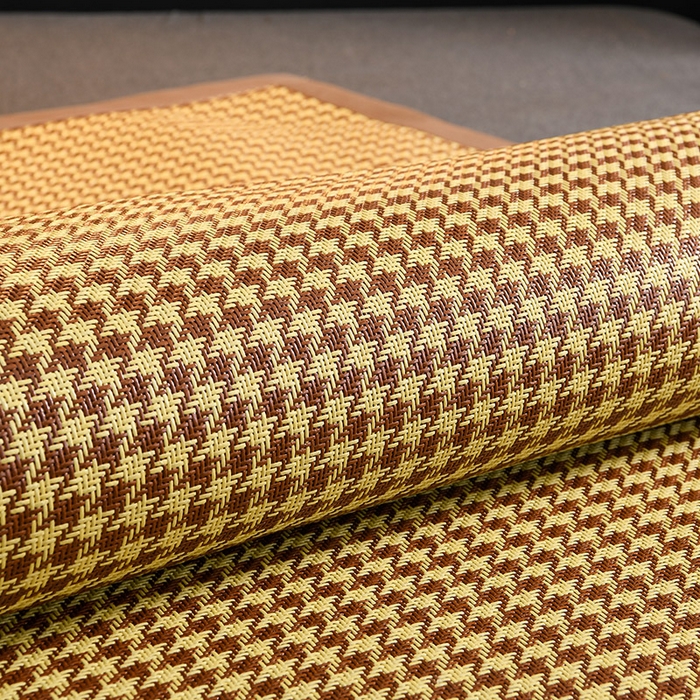 91家纺网 家纺一手货源 找家纺 苏迪网销供货 2026年新款凉席全包双面藤席反面冰丝席 千鸟格-棕