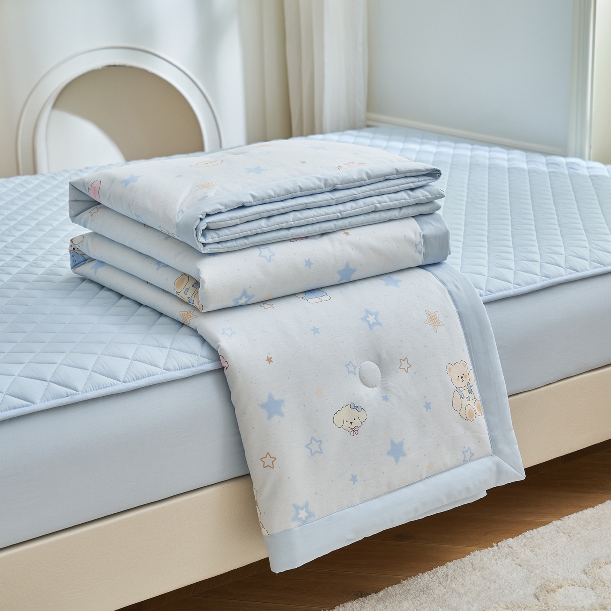 91家纺网 家纺一手货源 找家纺 （总）绒城 2026新款 12868全棉印花棉花夏被四件套 全棉夏被四件套新疆棉花被 - 经典系列