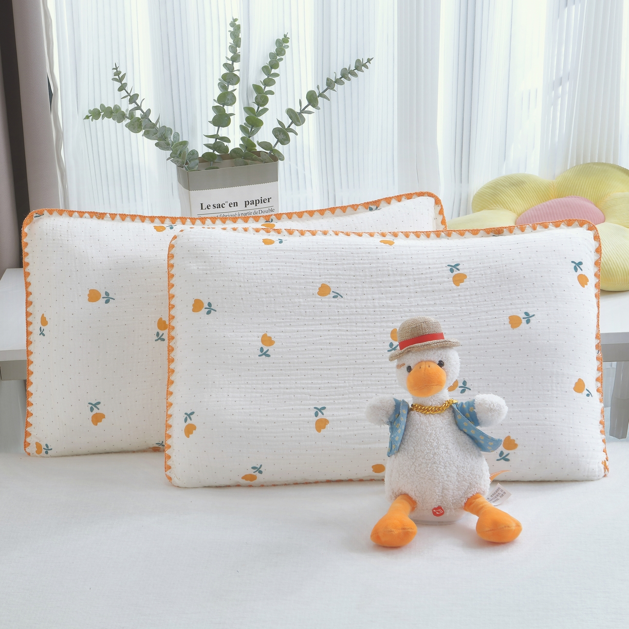 91家纺网 家纺一手货源 找家纺 （总）布凡家居 2026新款A类全棉皱皱纱儿童枕套