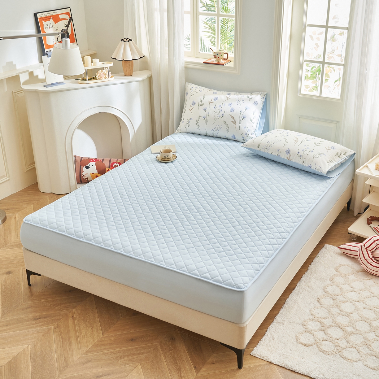 91家纺网 家纺一手货源 找家纺 绒城 2026新款 12868全棉印花棉花夏被四件套 全棉夏被四件套新疆棉花被 - 经典系列 清雅花香