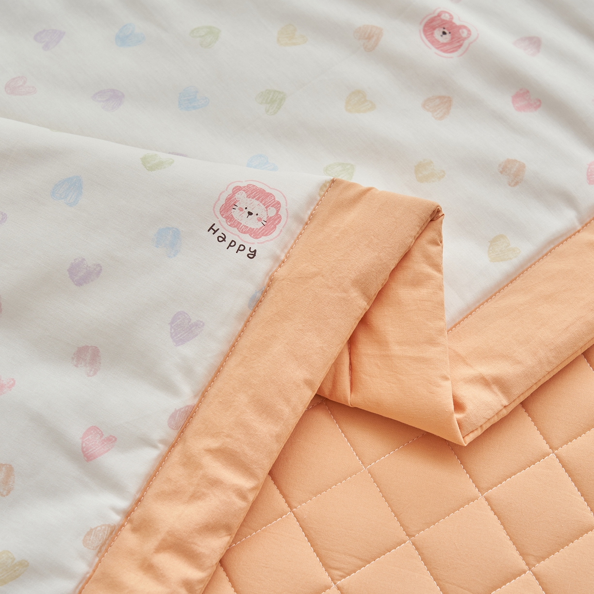 91家纺网 家纺一手货源 找家纺 绒城 2026新款 12868全棉印花棉花夏被四件套 全棉夏被四件套新疆棉花被 - 经典系列 爱心小熊