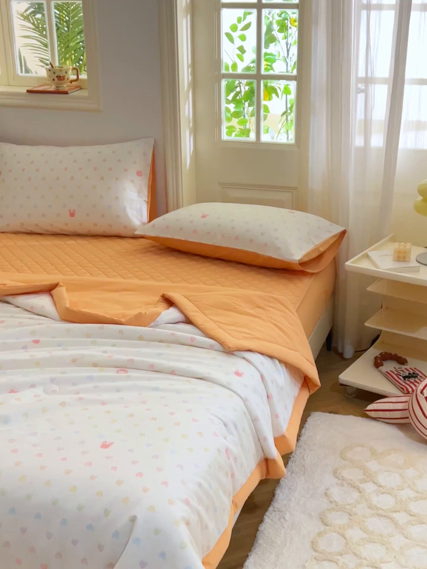 91家纺网 家纺一手货源 找家纺 绒城 2026新款 12868全棉印花棉花夏被四件套 全棉夏被四件套新疆棉花被 - 经典系列 爱心小熊