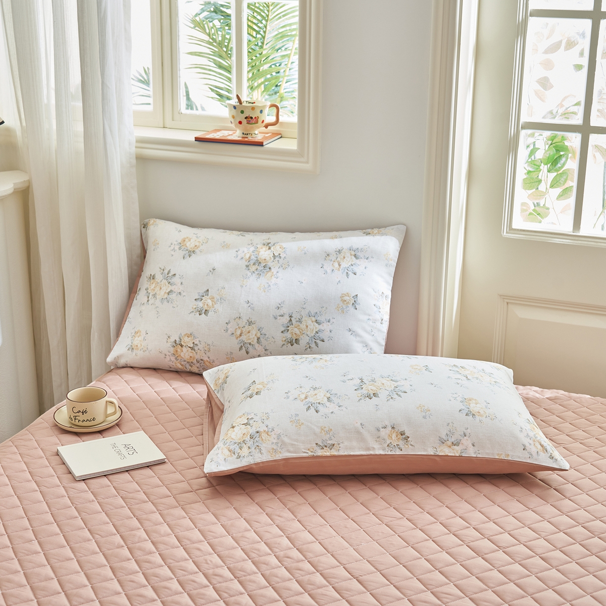 91家纺网 家纺一手货源 找家纺 绒城 2026新款 12868全棉印花棉花夏被四件套 全棉夏被四件套新疆棉花被 - 经典系列 焦糖玫瑰