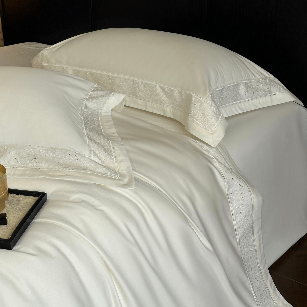 91家纺网 家纺一手货源 找家纺 时亿家居 2026新款100s长绒棉全棉纯棉四件套-奥斯丁 奥斯丁-本白