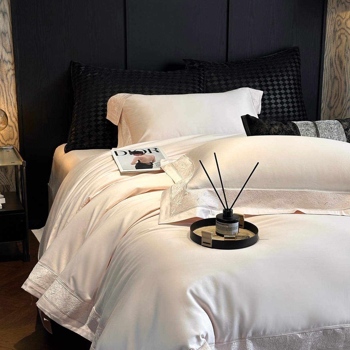 91家纺网 家纺一手货源 找家纺 时亿家居 2026新款100s长绒棉全棉纯棉四件套-奥斯丁 奥斯丁-初恋粉