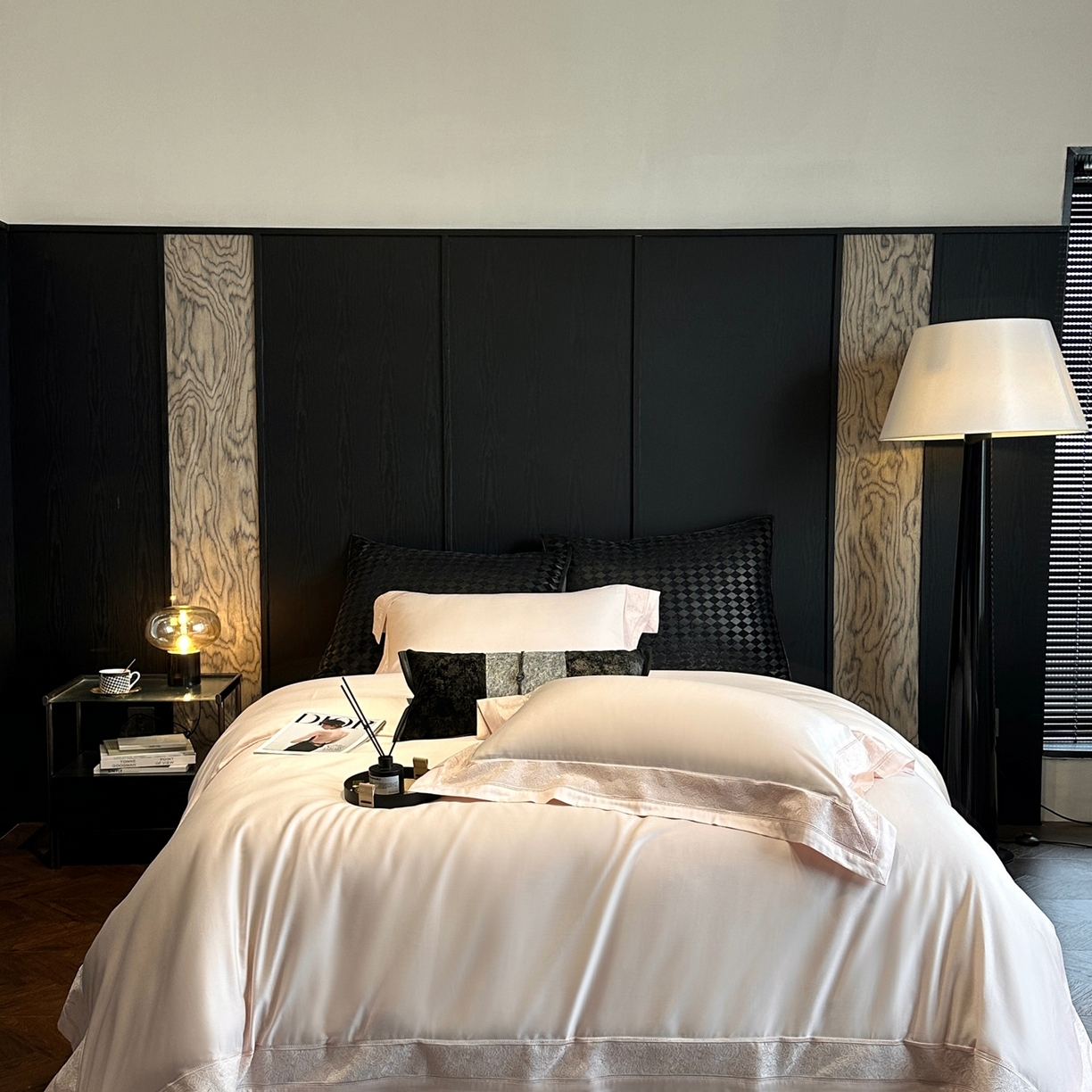 91家纺网 家纺一手货源 找家纺 时亿家居 2026新款100s长绒棉全棉纯棉四件套-奥斯丁 奥斯丁-初恋粉