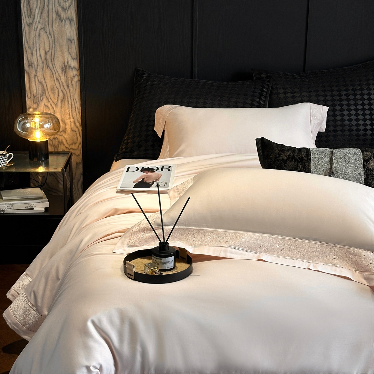 91家纺网 家纺一手货源 找家纺 时亿家居 2026新款100s长绒棉全棉纯棉四件套-奥斯丁 奥斯丁-初恋粉