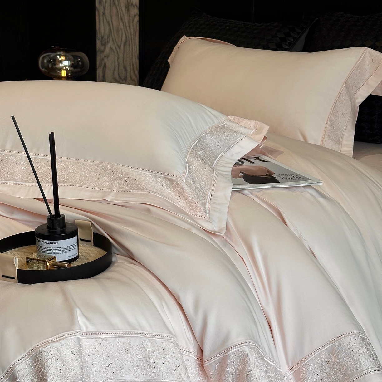 91家纺网 家纺一手货源 找家纺 时亿家居 2026新款100s长绒棉全棉纯棉四件套-奥斯丁 奥斯丁-初恋粉