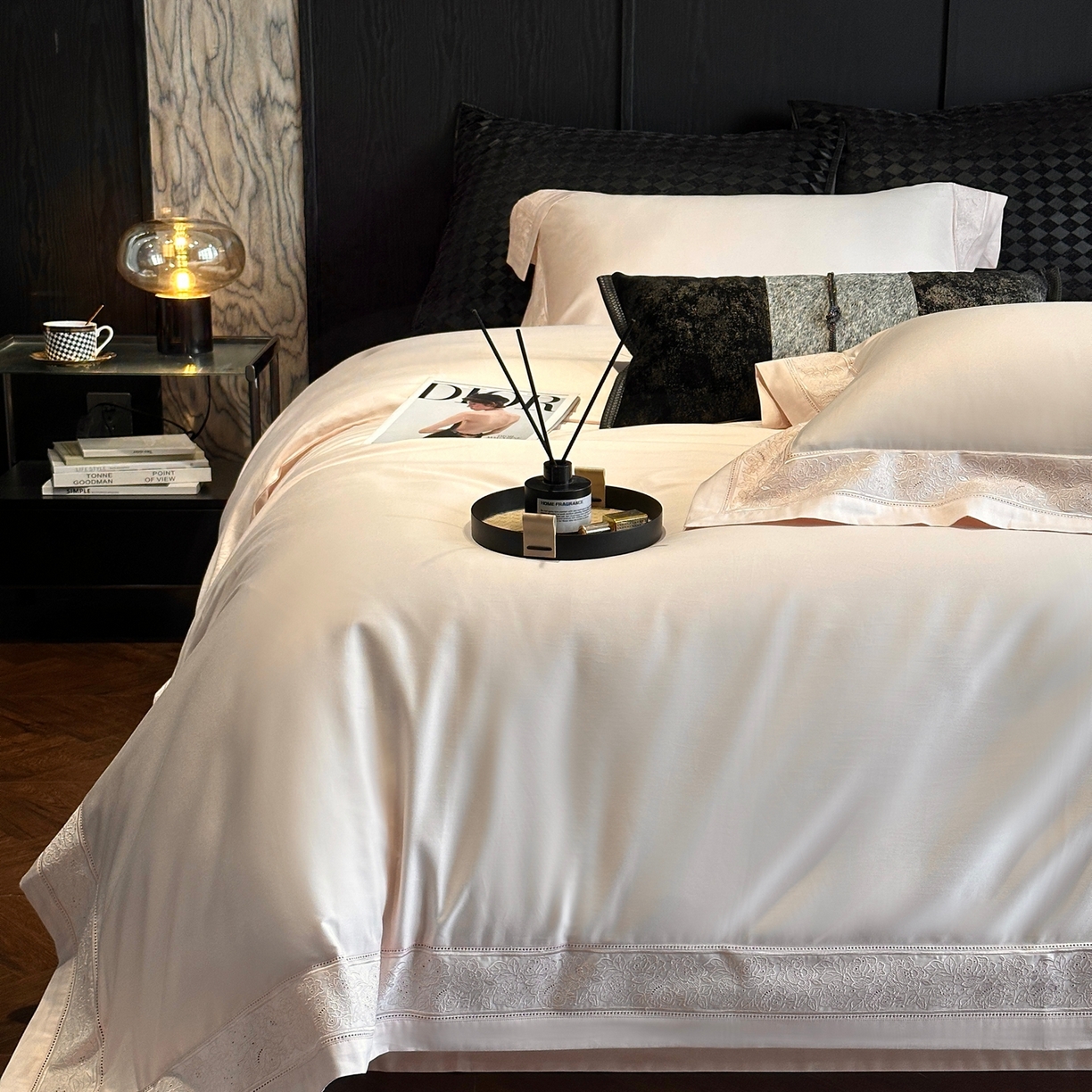 91家纺网 家纺一手货源 找家纺 时亿家居 2026新款100s长绒棉全棉纯棉四件套-奥斯丁 奥斯丁-初恋粉