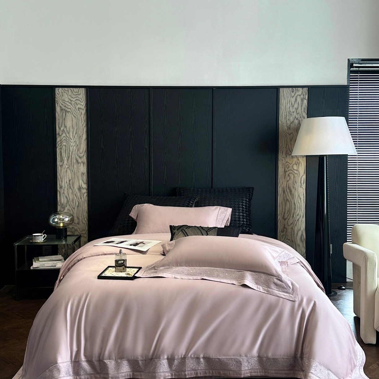 91家纺网 家纺一手货源 找家纺 时亿家居 2026新款100s长绒棉全棉纯棉四件套-奥斯丁 奥斯丁-梦幻紫