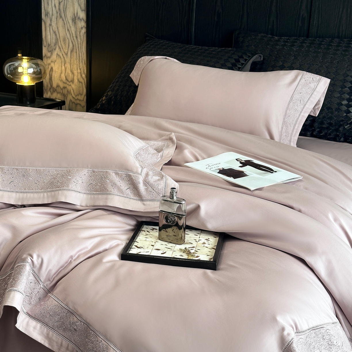 91家纺网 家纺一手货源 找家纺 时亿家居 2026新款100s长绒棉全棉纯棉四件套-奥斯丁 奥斯丁-梦幻紫