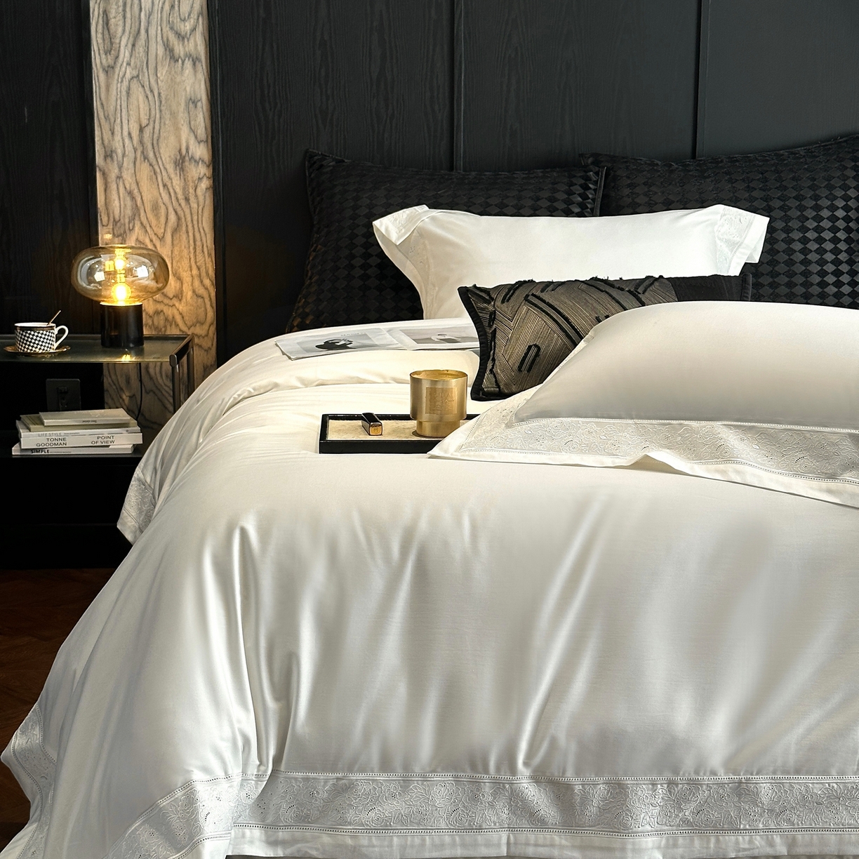 91家纺网 家纺一手货源 找家纺 时亿家居 2026新款100s长绒棉全棉纯棉四件套-奥斯丁 奥斯丁-本白