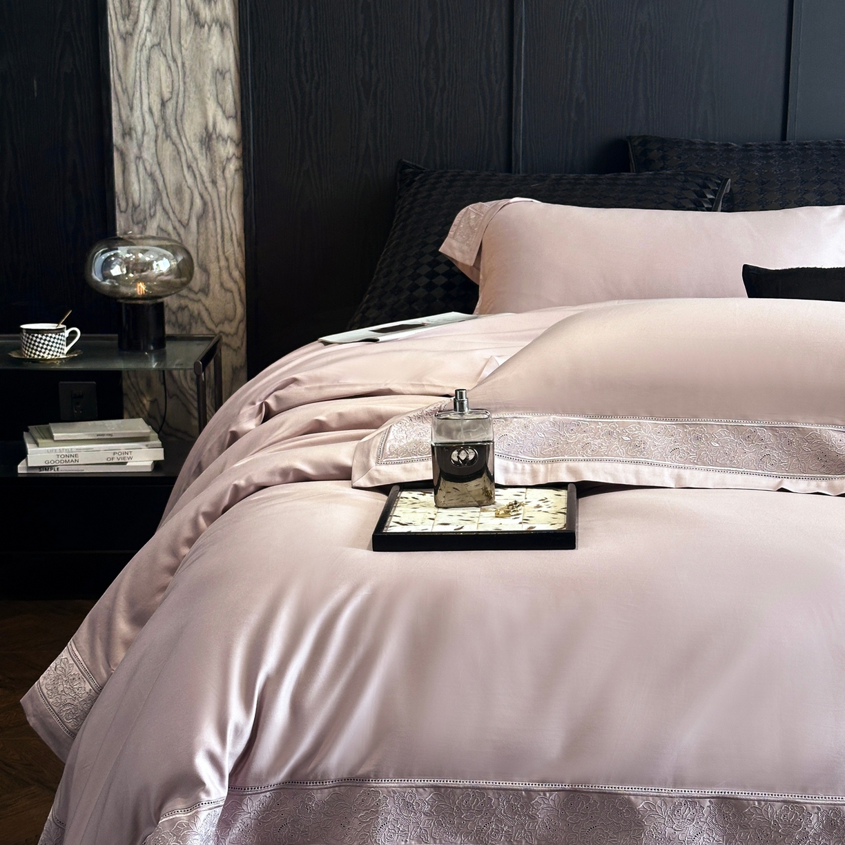 91家纺网 家纺一手货源 找家纺 时亿家居 2026新款100s长绒棉全棉纯棉四件套-奥斯丁 奥斯丁-梦幻紫