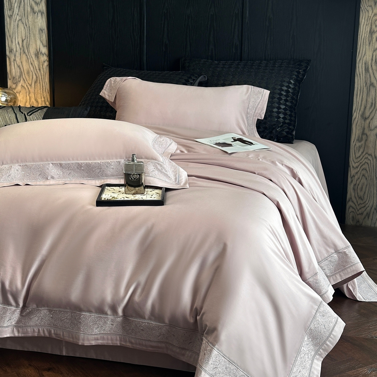 91家纺网 家纺一手货源 找家纺 时亿家居 2026新款100s长绒棉全棉纯棉四件套-奥斯丁 奥斯丁-梦幻紫