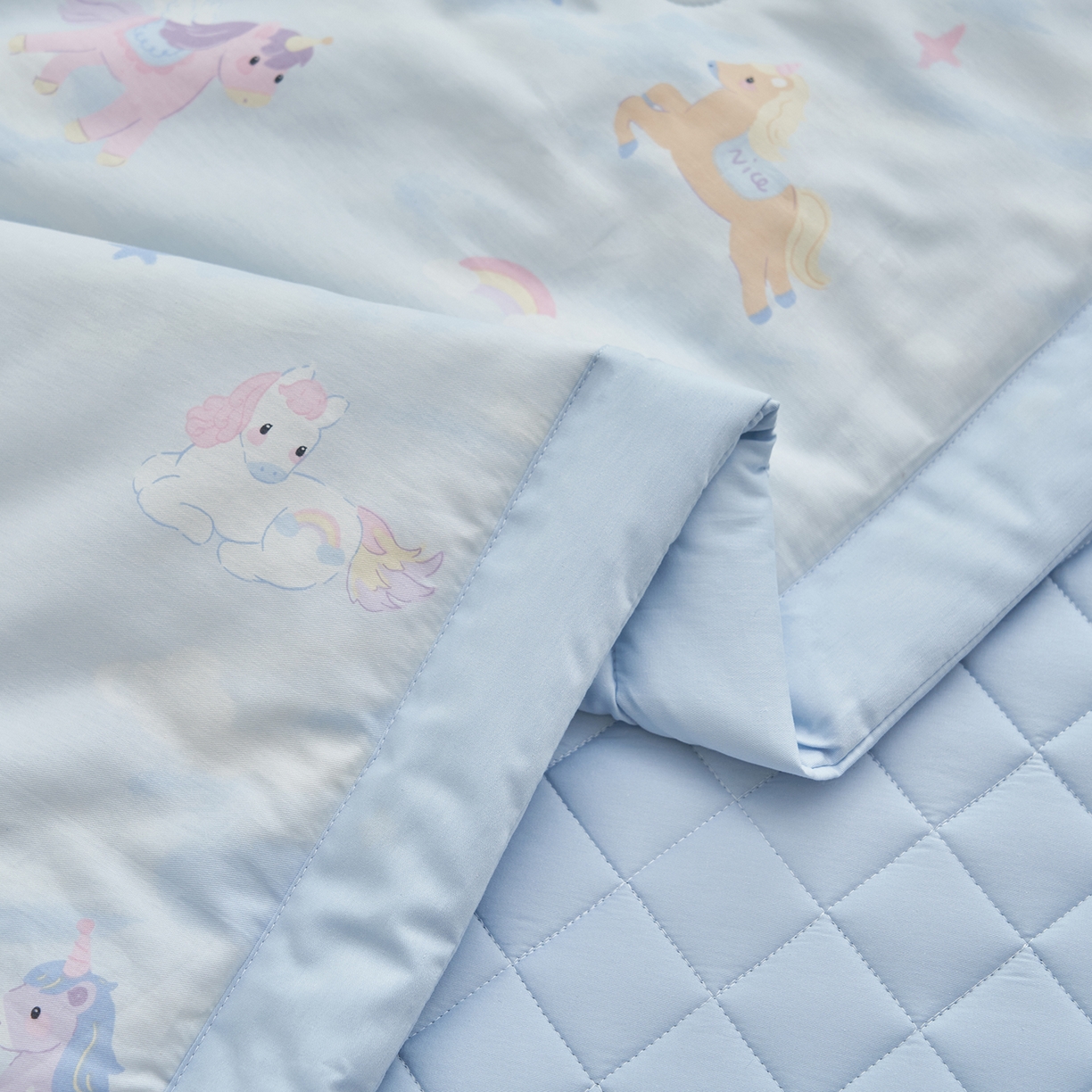 91家纺网 家纺一手货源 找家纺 绒城 2026新款 12868全棉印花棉花夏被四件套 全棉夏被四件套新疆棉花被 - 经典系列 梦幻小马