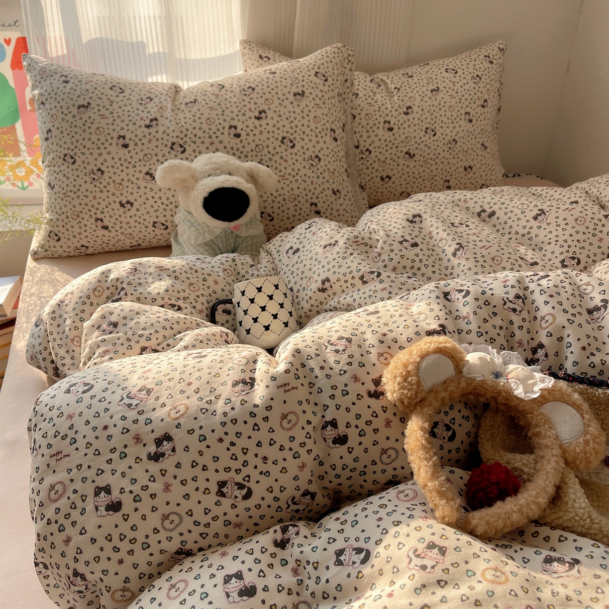 91家纺网 家纺一手货源 找家纺 （总）萝莉家纺 2026新款全棉双层纱四件套